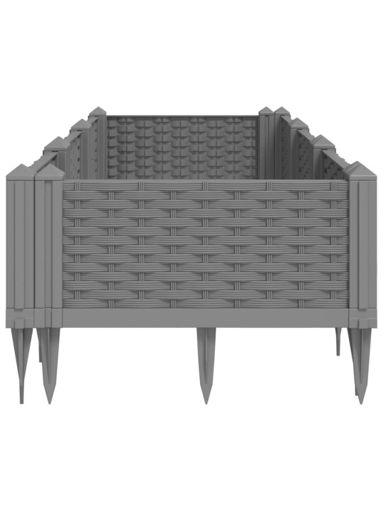 Zahradní truhlík s kolíky světle šedý 125 x 40 x 28,5 cm PP