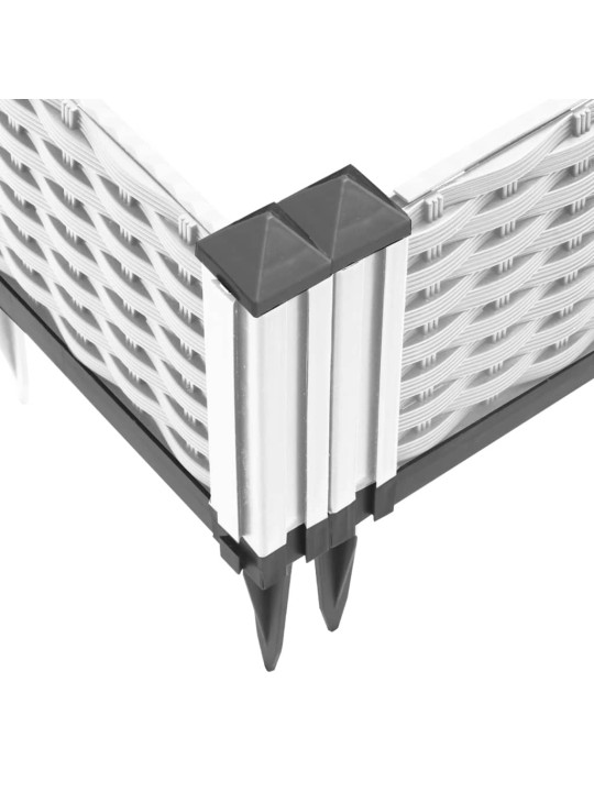 Zahradní truhlík s kolíky bílý 125 x 40 x 28,5 cm pp