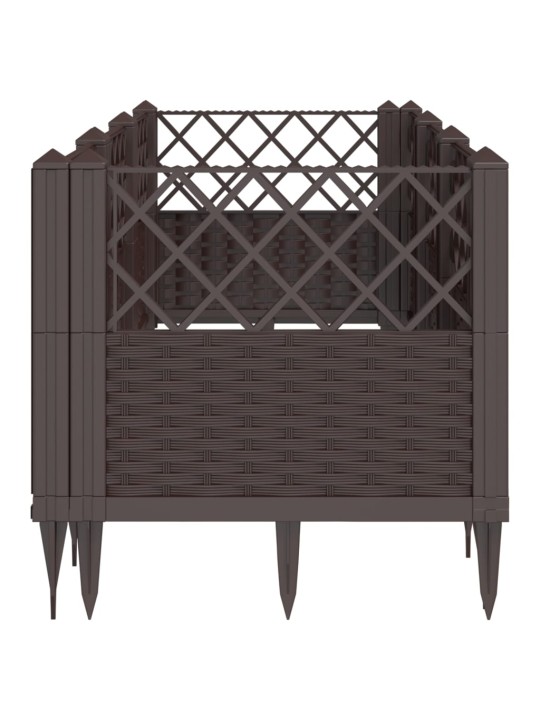 Zahradní truhlík s kolíky hnědý 123,5 x 43,5 x 43,5 cm PP