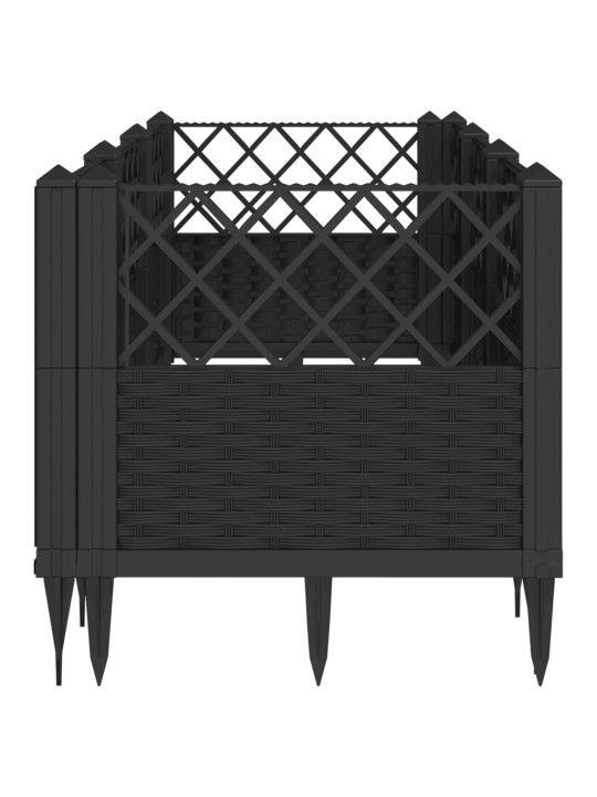 Zahradní truhlík s kolíky černý 123,5 x 43,5 x 43,5 cm PP