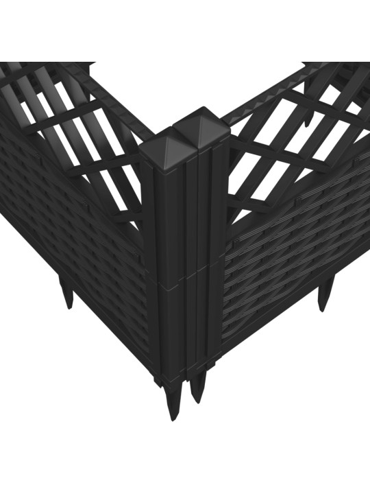 Zahradní truhlík s kolíky černý 123,5 x 43,5 x 43,5 cm PP