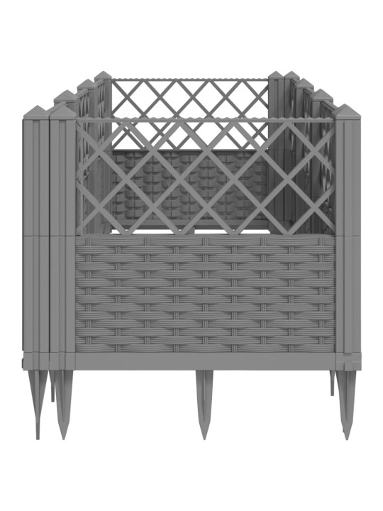 Zahradní truhlík s kolíky světle šedý 123,5 x 43,5 x 43,5 cm PP