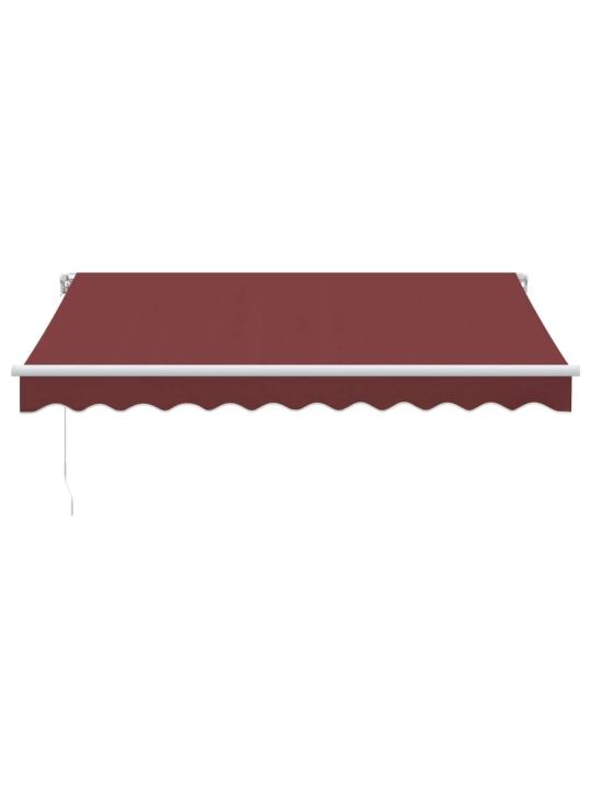 Ručně zatahovací markýza s led burgundská 300 x 250 cm