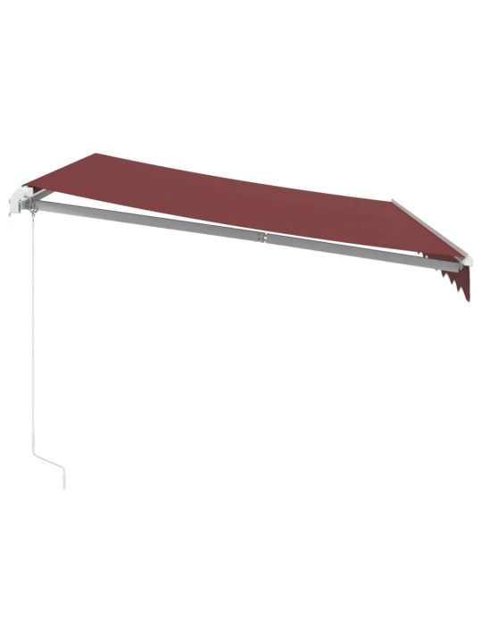 Ručně zatahovací markýza s led burgundská 300 x 250 cm