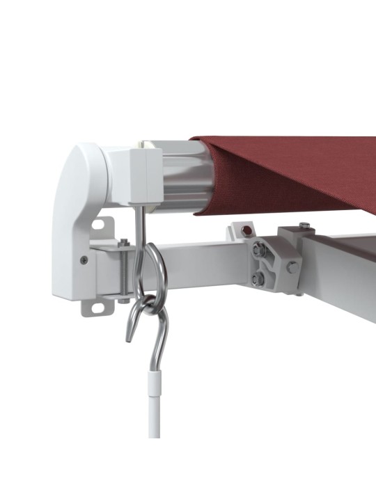 Ručně zatahovací markýza s led burgundská 350 x 250 cm