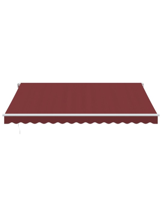 Ručně zatahovací markýza s LED burgundská 400 x 300 cm