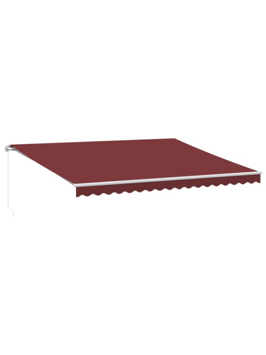 Ručně zatahovací markýza s led burgundská 450 x 300 cm