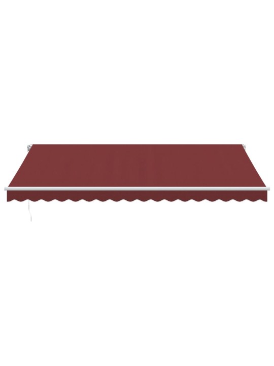 Ručně zatahovací markýza s led burgundská 450 x 300 cm