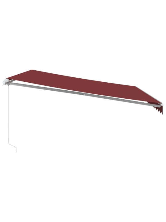 Ručně zatahovací markýza s led burgundská 450 x 300 cm