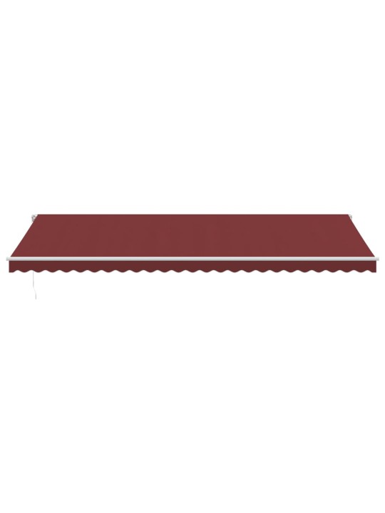 Ručně zatahovací markýza s LED burgundská 600 x 300 cm