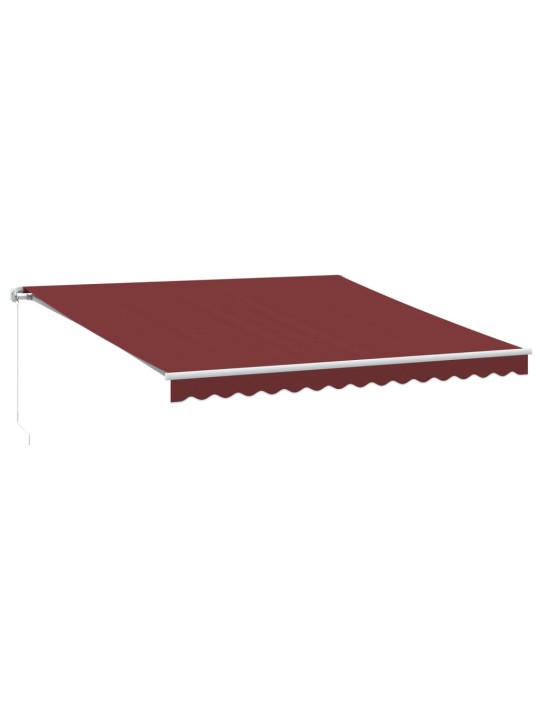 Ručně zatahovací markýza s led burgundská 400 x 350 cm