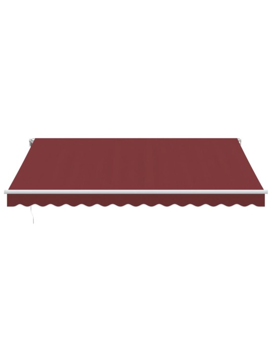 Ručně zatahovací markýza s led burgundská 400 x 350 cm
