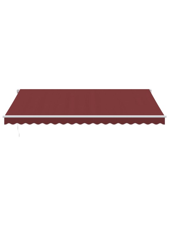 Ručně zatahovací markýza s led burgundská 450 x 350 cm