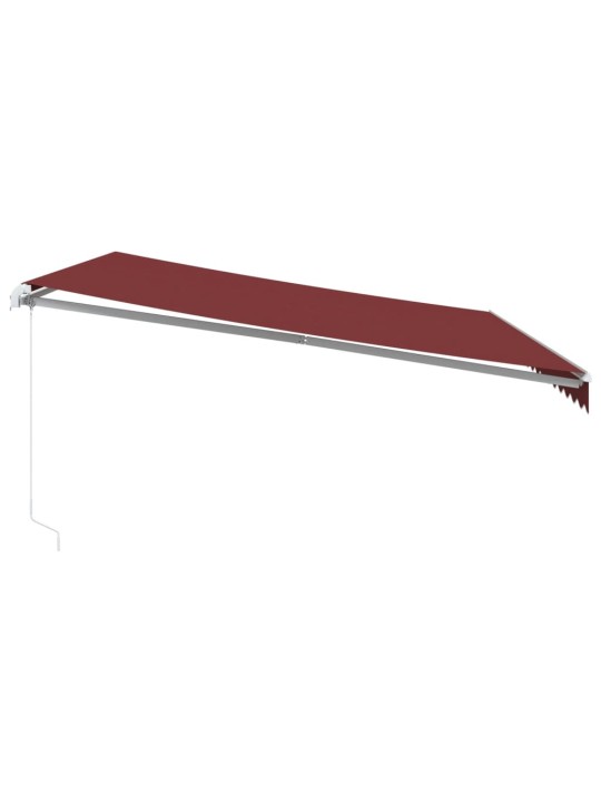 Ručně zatahovací markýza s led burgundská 450 x 350 cm
