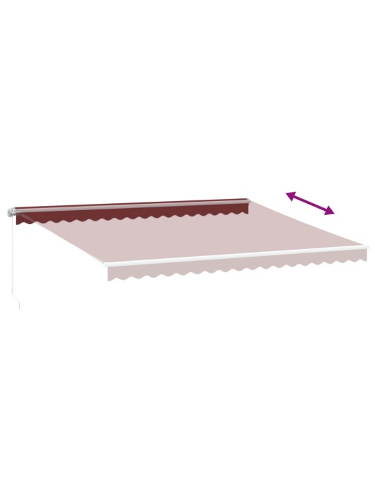 Ručně zatahovací markýza s led burgundská 450 x 350 cm
