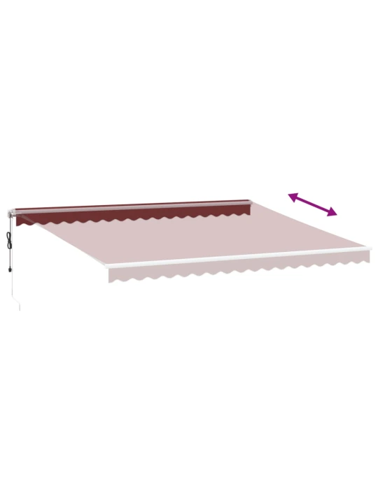 Automatická zatahovací markýza s LED burgundská 450 x 350 cm
