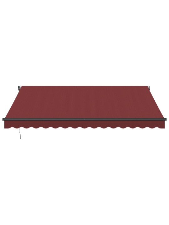 Ručně zatahovací markýza s LED světly burgundská 400 x 350 cm