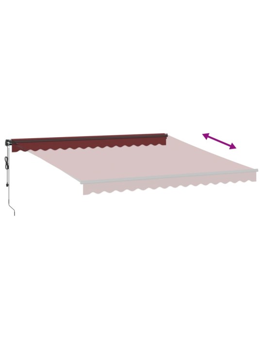 Automatická zatahovací markýza s led burgundská 400 x 350 cm