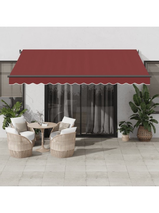 Automatická zatahovací markýza s led burgundská 400 x 350 cm