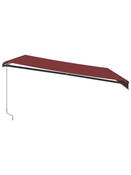 Ručně zatahovací markýza s led světly burgundská 450 x 350 cm