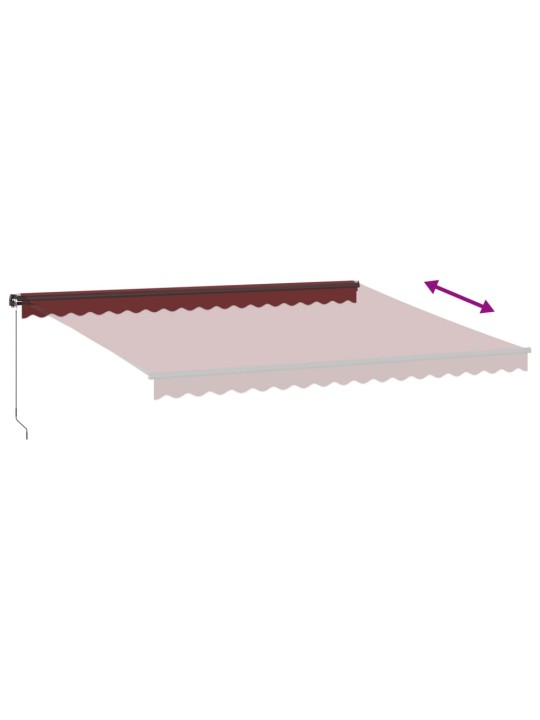 Ručně zatahovací markýza s led světly burgundská 450 x 350 cm