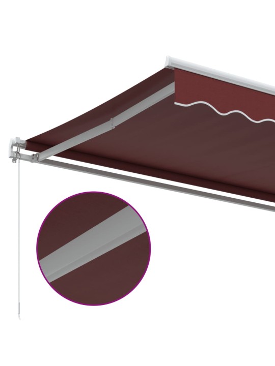 Ručně zatahovací markýza burgundská 600 x 300 cm