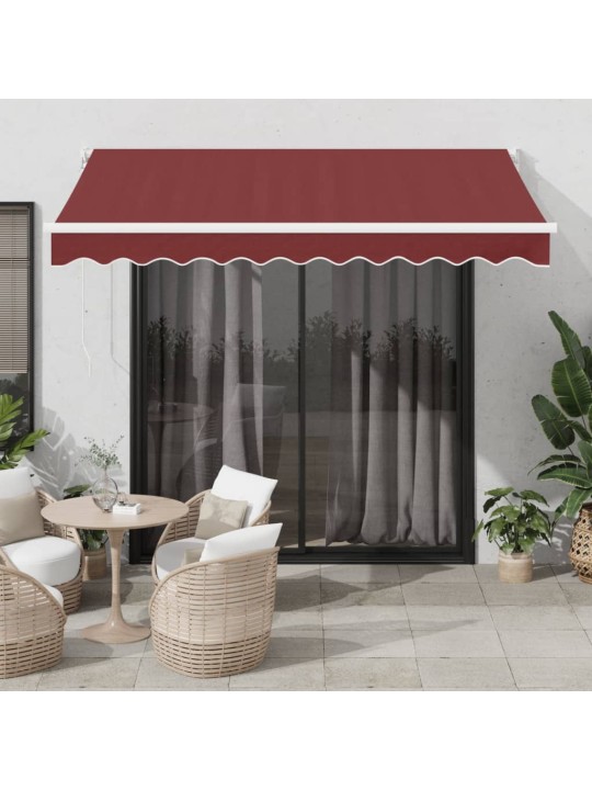 Ručně zatahovací markýza burgundská 300 x 250 cm