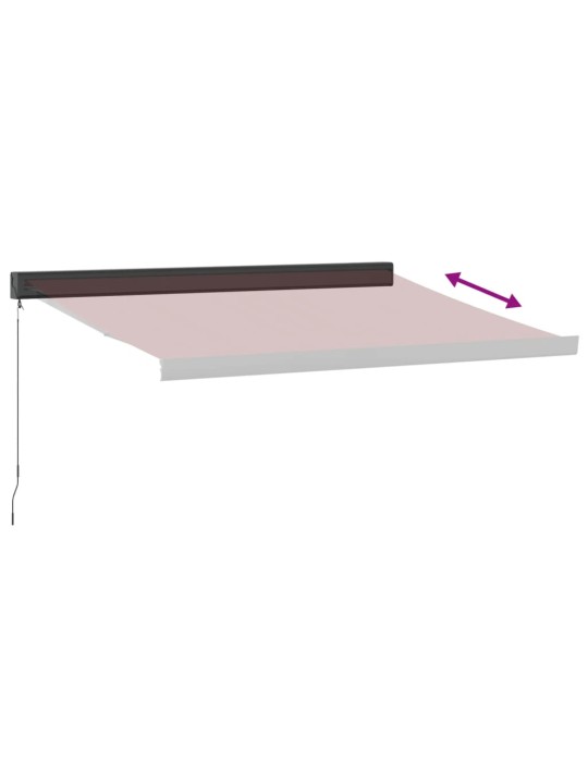 Ručně zatahovací markýza burgundská 350 x 250 cm