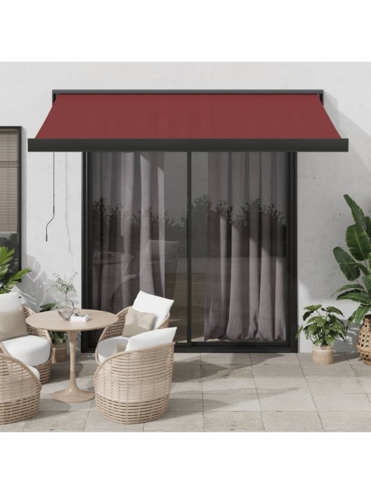 Ručně zatahovací markýza burgundská 350 x 250 cm