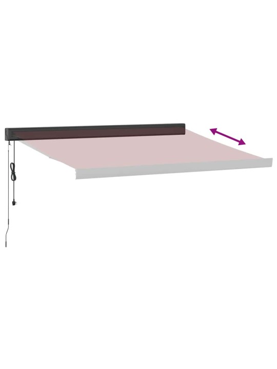 Automatická zatahovací markýza burgundská 350 x 250 cm