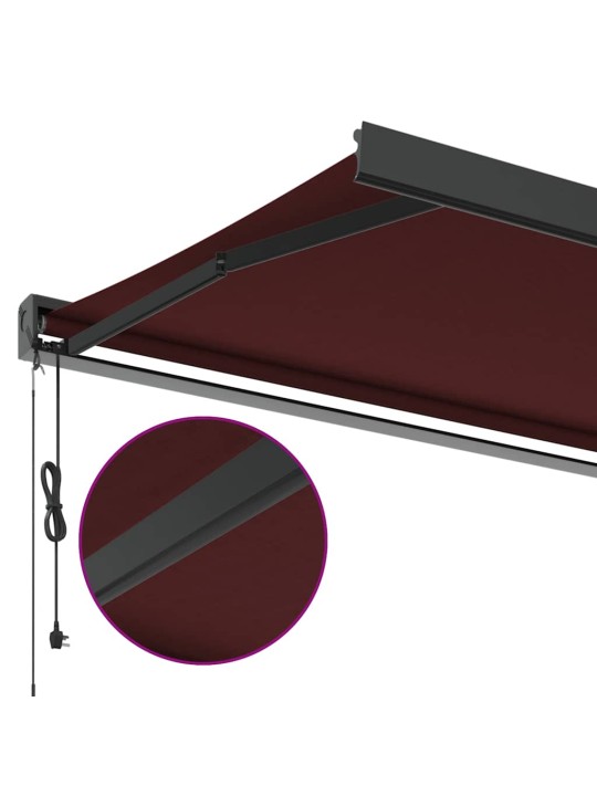 Automatická zatahovací markýza burgundská 350 x 250 cm