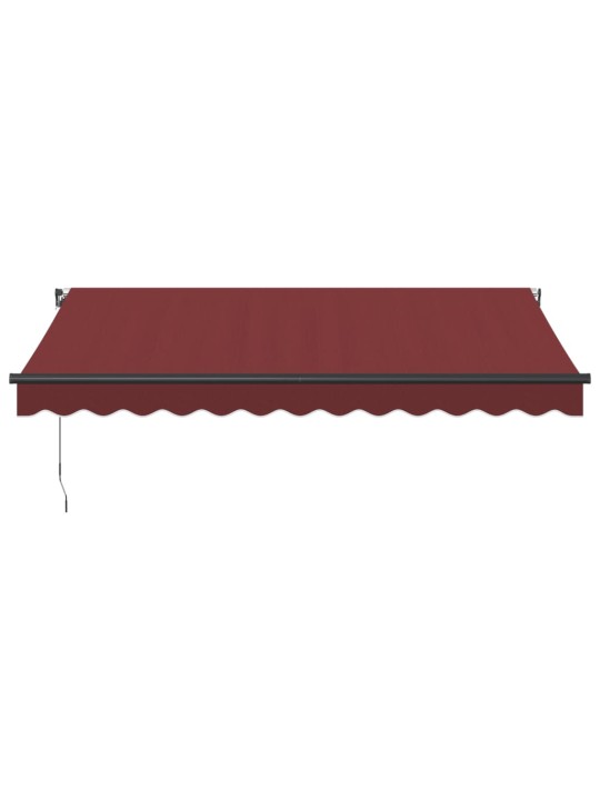 Ručně zatahovací markýza s LED světly burgundská 350 x 250 cm