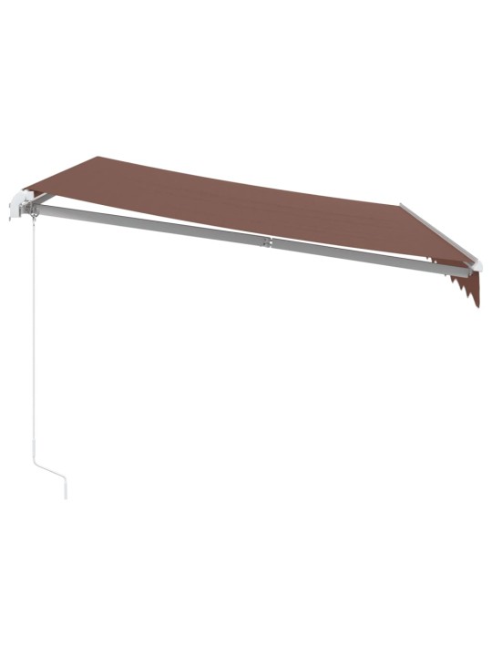 Ručně zatahovací markýza s led světly hnědá 300 x 250 cm