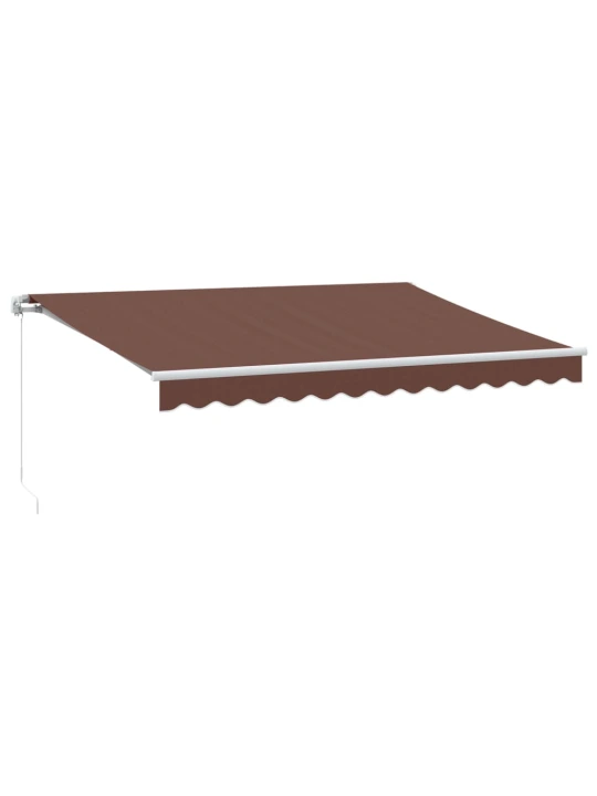 Ručně zatahovací markýza s led světly hnědá 350 x 250 cm