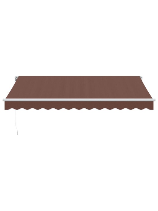 Ručně zatahovací markýza s led světly hnědá 350 x 250 cm