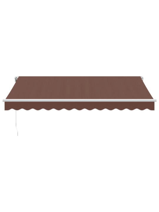 Ručně zatahovací markýza s led světly hnědá 350 x 250 cm