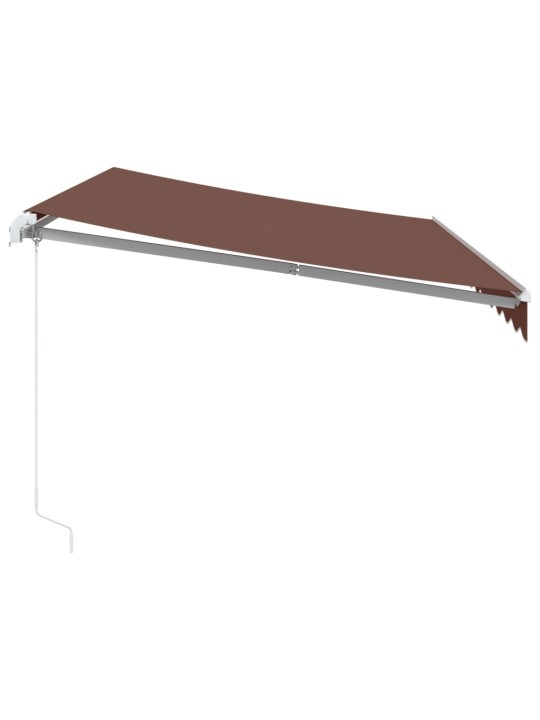 Ručně zatahovací markýza s led světly hnědá 350 x 250 cm