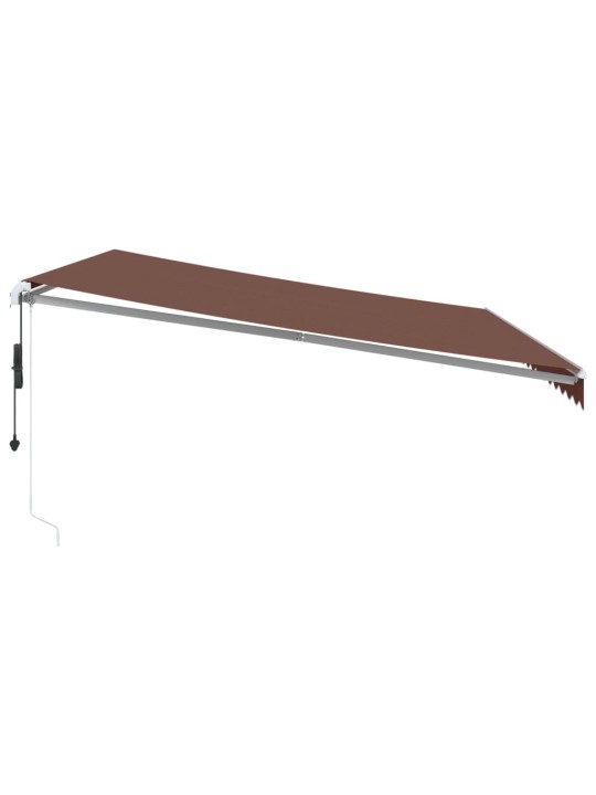 Automatická zatahovací markýza s LED hnědá 450 x 300 cm