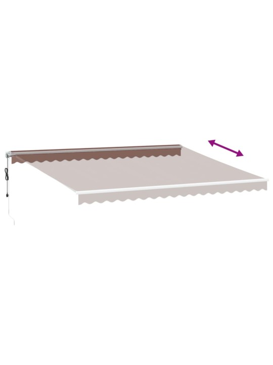Automatická zatahovací markýza s LED hnědá 450 x 300 cm