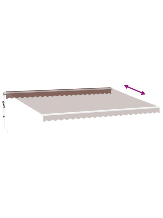 Automatická zatahovací markýza s LED hnědá 500 x 300 cm