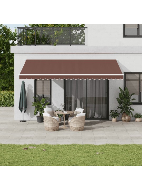 Automatická zatahovací markýza s LED hnědá 500 x 300 cm