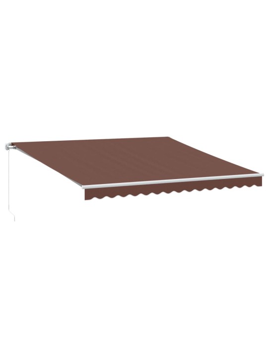 Ručně zatahovací markýza s led hnědá 400 x 350 cm