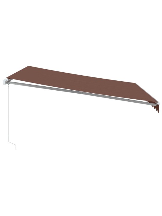 Ručně zatahovací markýza s led hnědá 400 x 350 cm