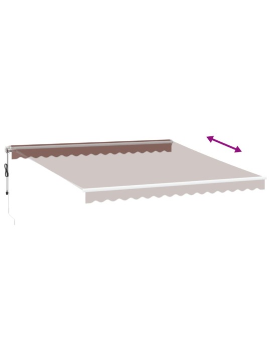 Automatická zatahovací markýza s LED hnědá 400 x 350 cm
