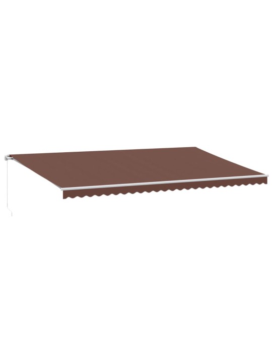 Ručně zatahovací markýza s led hnědá 600 x 350 cm
