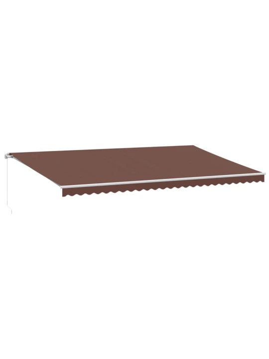Ručně zatahovací markýza s led hnědá 600 x 350 cm