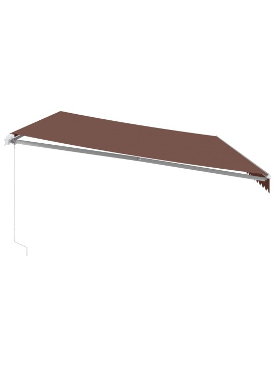 Ručně zatahovací markýza s led hnědá 600 x 350 cm