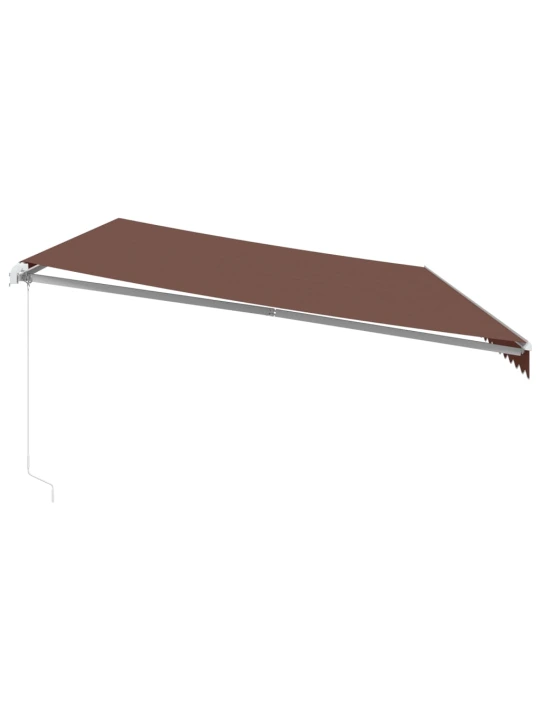 Ručně zatahovací markýza s led hnědá 600 x 350 cm
