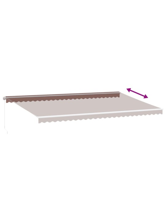 Ručně zatahovací markýza s led hnědá 600 x 350 cm
