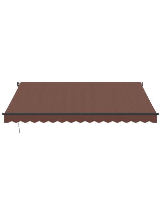 Ručně zatahovací markýza s LED světly hnědá 400 x 350 cm